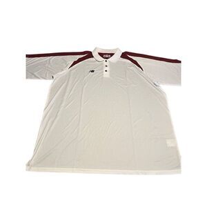 New Balance Men’s Golf Athletic Polo Shirt White Maroon New with Tags Size 4XL